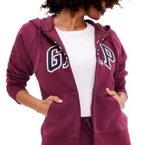 GAP Women's Rich Burgundy Zip-Up Hoodie